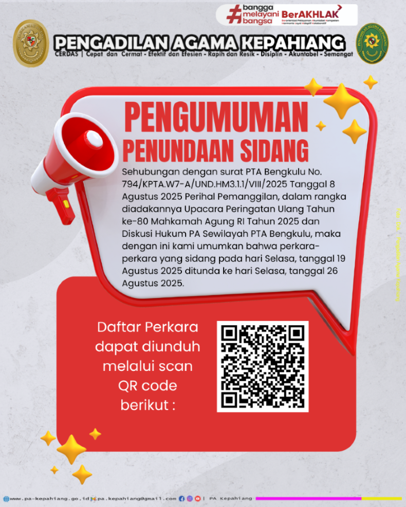 Pengumuman Penundaan Sidang
